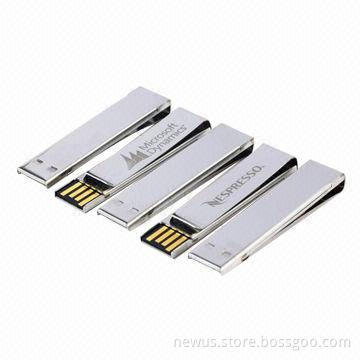 Promotional Mini USB Flash Drive, Book Clip, Pantone Match and Your Logo Welcomed, 1-64GB Capacity